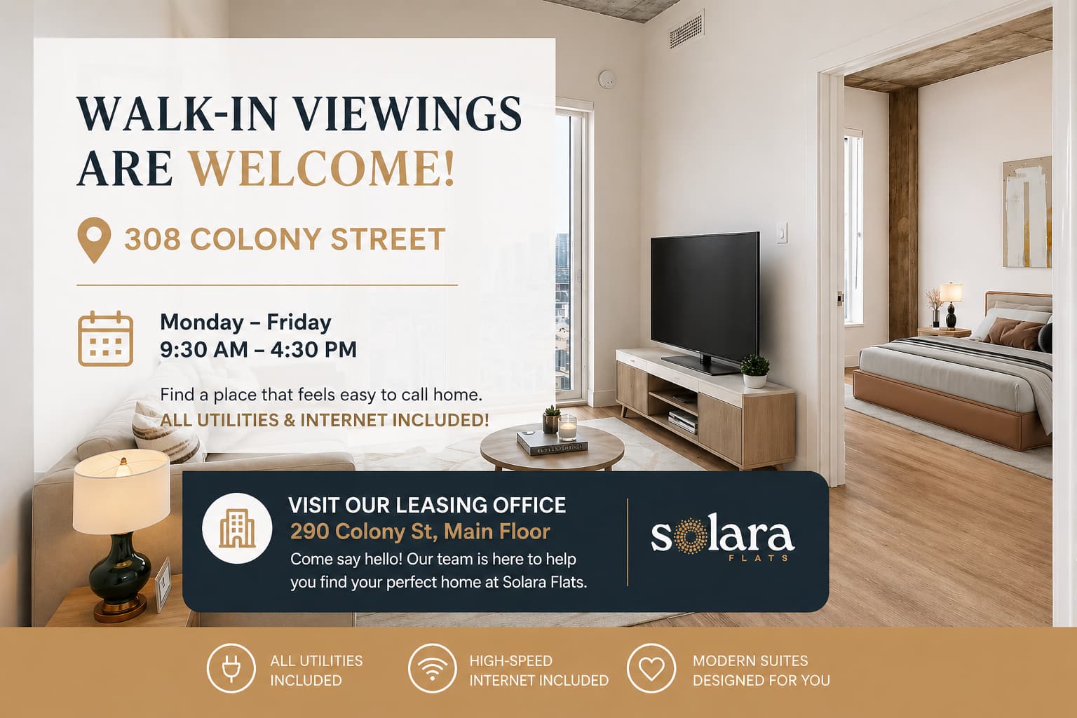 Solara Flats rental at 308 Colony St, Winnipeg, MB, R3C 1E9